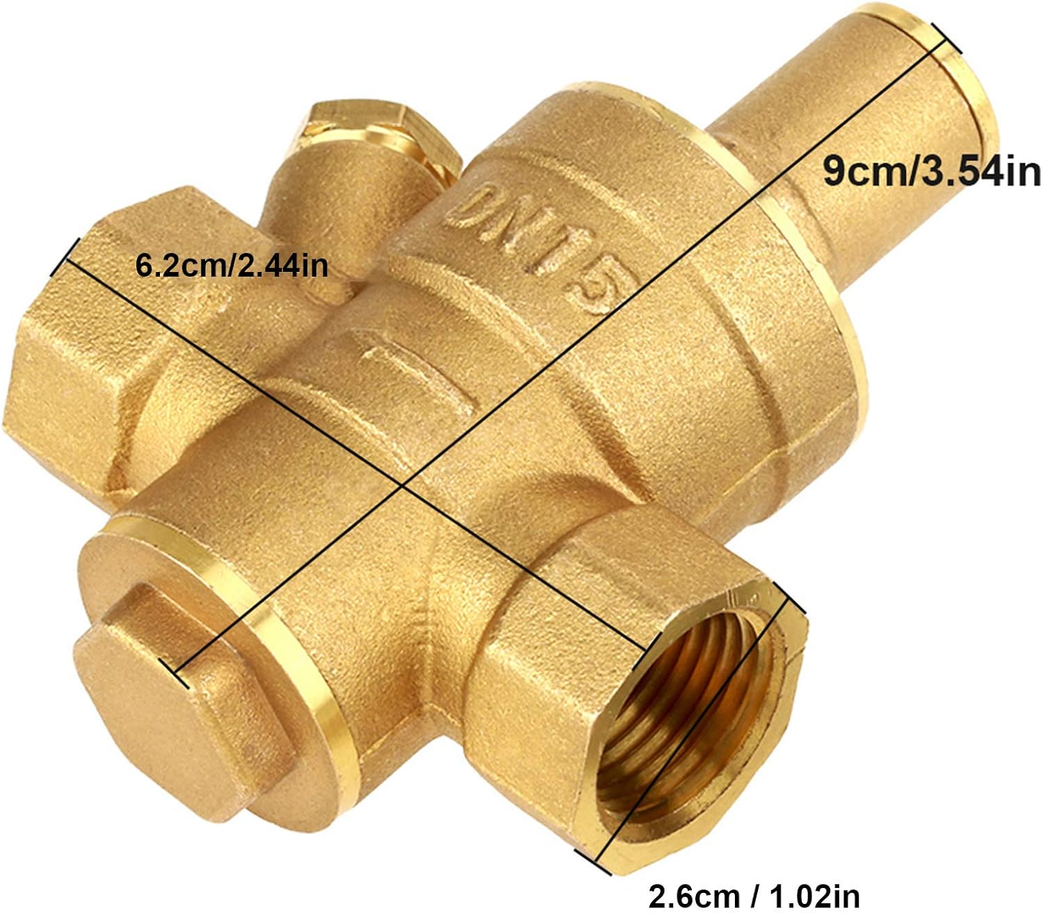 Pressure Regulator Regulated Water Pressure Regulator for Water System Equipment, DN15 Brass Pressure Reducer Valve with Gauge Meter image number 4