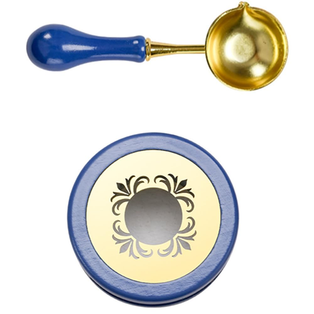 Sealing Wax Kit, Wax Seal Kit, Wood Wax Seal Warmer, Cuicanfla 2 PCS Seal Furnace Melting Tool for Stamp Letter Envelope Wax Seal Sticks Sealing Wax Beads, Beech image number 3