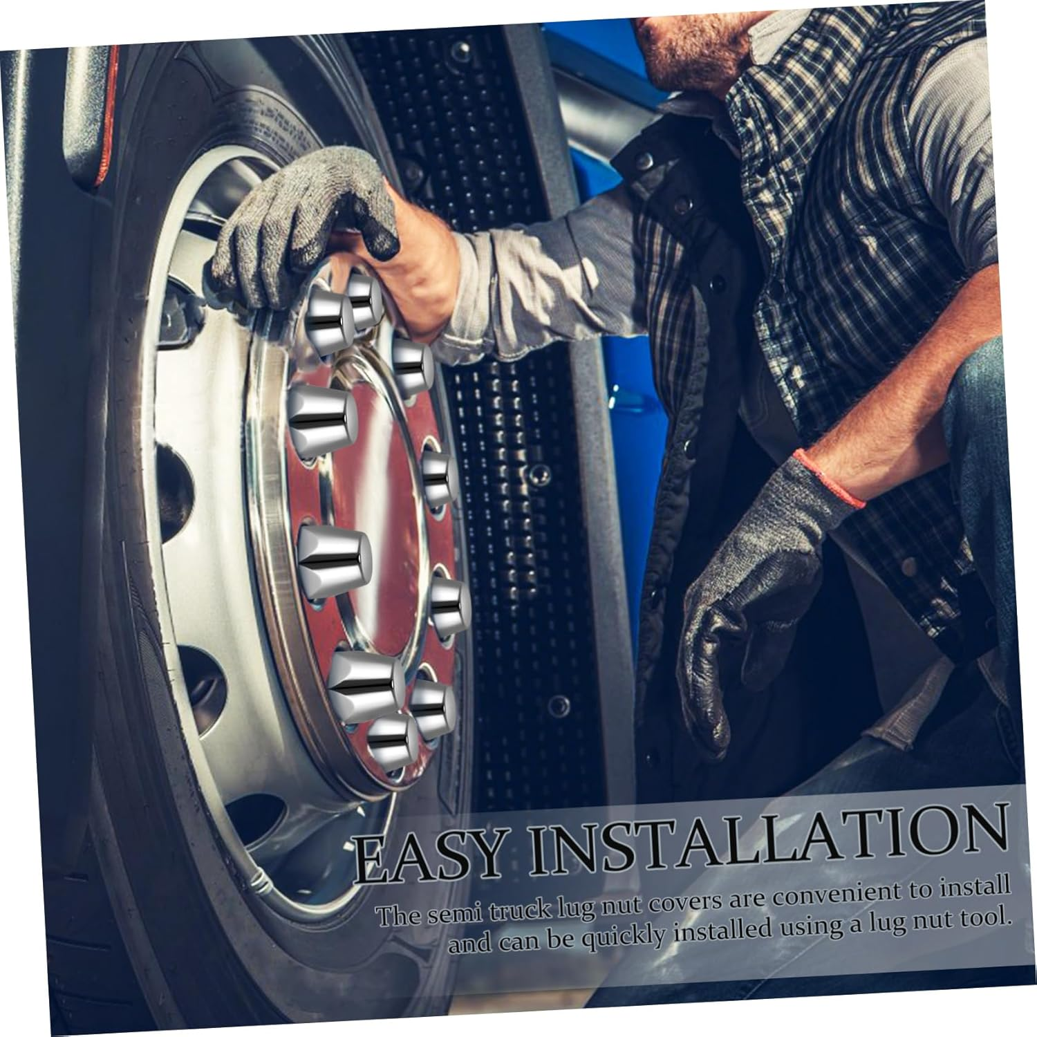 20Pcs Chrome Semi Truck Wheel Nut Covers Lug Nut Protectors for Trailer Car Accessories image number 4