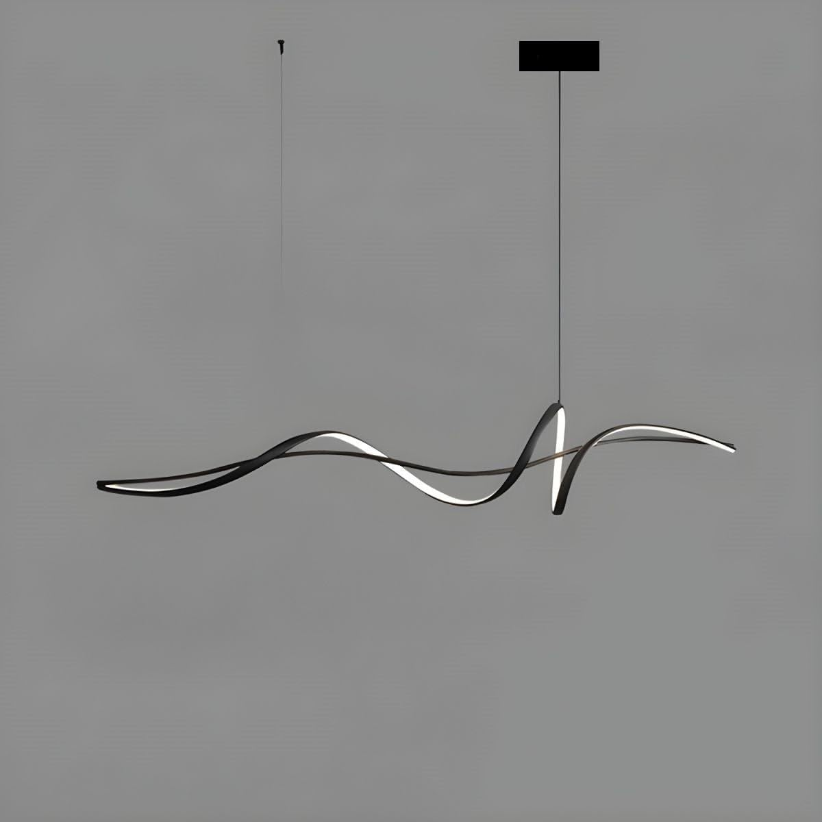 BAMDECOR A036 Modern LED Linear Pendant Lights with Dimmable LED and Adjustable Hanging Length 120Cm -Black