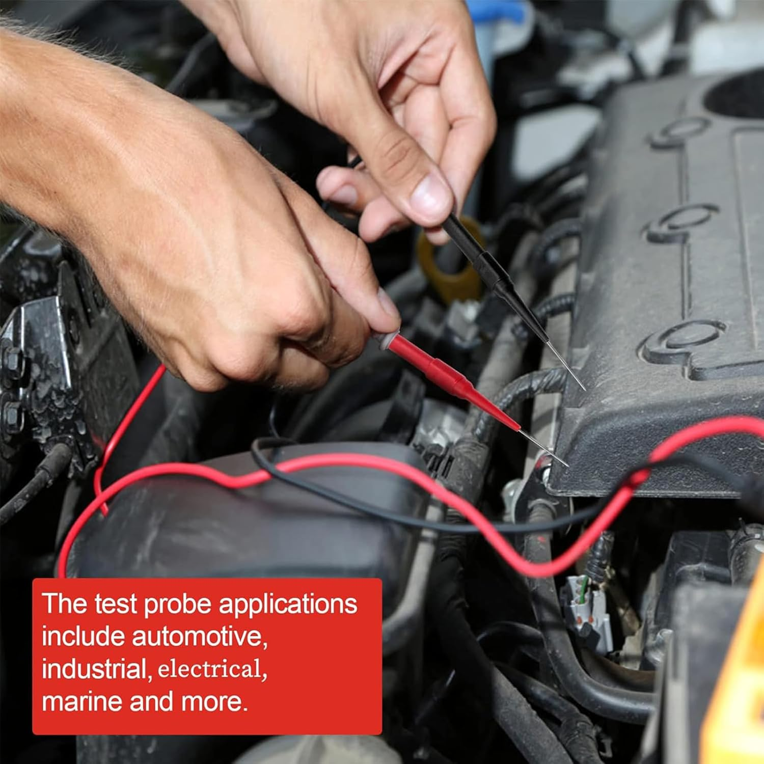 Snokay 10 Pcs 0.7Mm Insulated Piercing Needle Test Probes Pins, Stainless Steel Multimeter Probes for Banana Plug Sockets, Electrical Testing, Automotive Diagnostics, and Car Repair