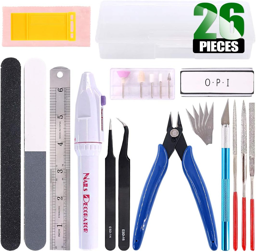 Keadic 24Pcs Gundam Model Basic Tools Set Hobby Building Tools Kit with a Plastic Case for Professional Model Building, Repairing and Fixing (Kit 5) image number 1