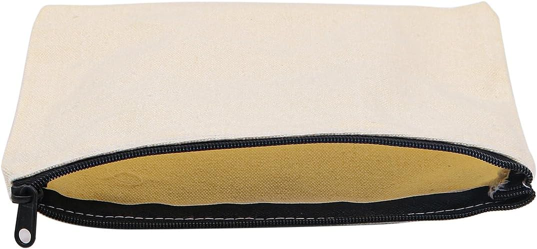 12 Pcs NUZAMAS Canvas Makeup Bags DIY Craft Zipper Bags Pouches Pencil Case Make up Cosmetic Pouches Bags Cases for Travel Craft School Toiletry image number 1