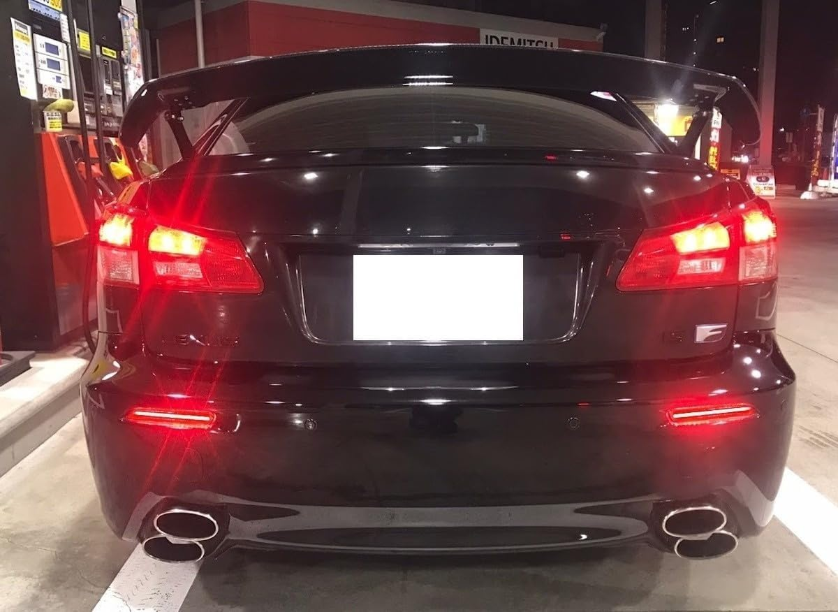Ijdmtoy Dark Smoked Lens 30-SMD Full LED Rear Bumper Reflector Light Trim Compatible with Lexus IS-F RC250 RC350 RC-F GX470 RX300 Nx200T NX300 NX-F, Function as Tail or Rear Fog Lights image number 6