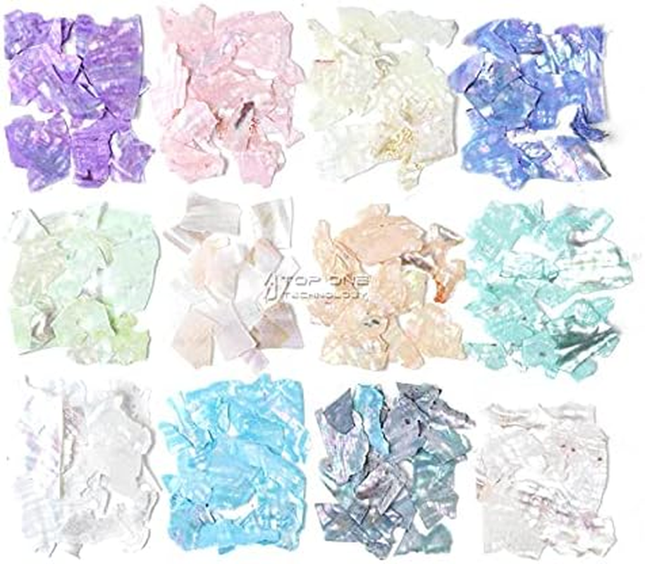 12 Colors Aurora Nail Art Crushed Shells Box, Beauties Factory 3D Nail Art Ocean Style Irregular Flakes Thin Slices Art & Craft Kit image number 5