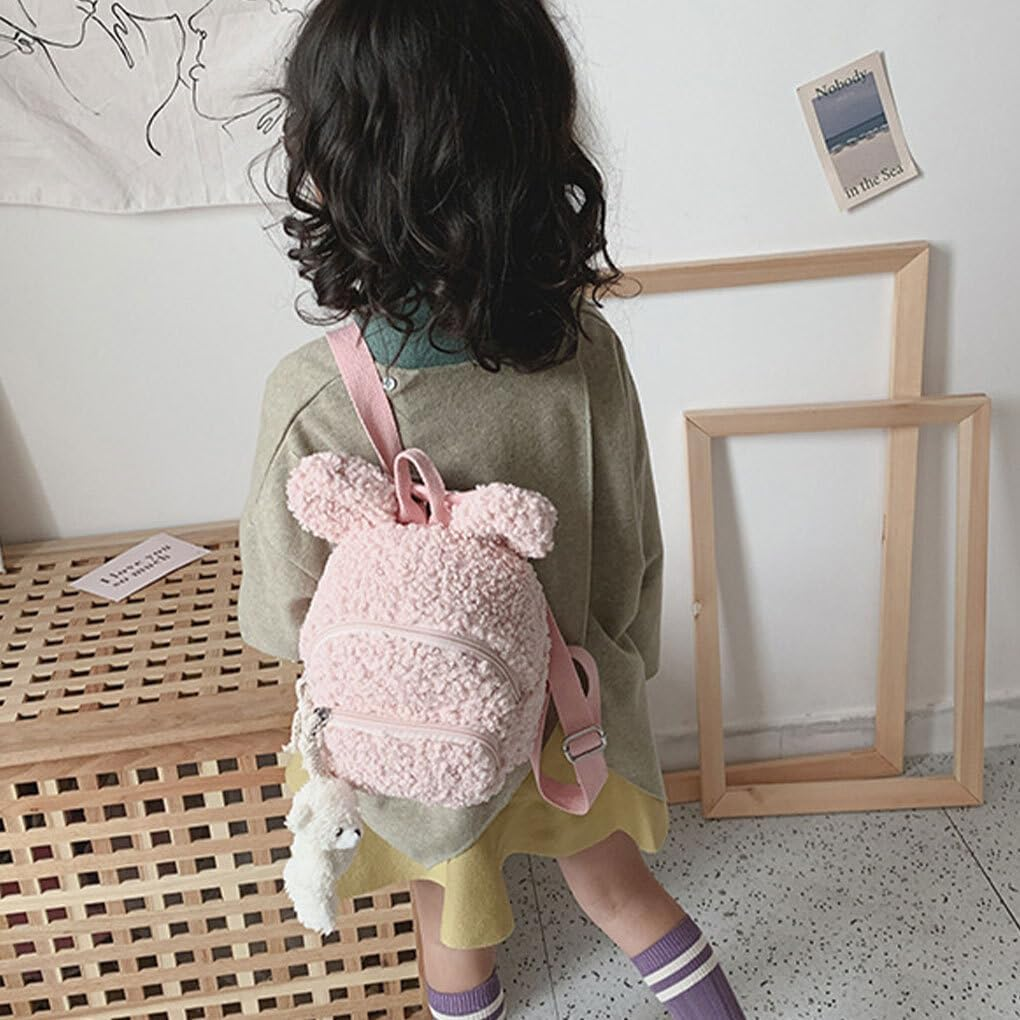 Durable Plush Bunny Childrens Backpack Built to Last Made of Plush Polyester Plush Bunny Backpack Smooth, Purple