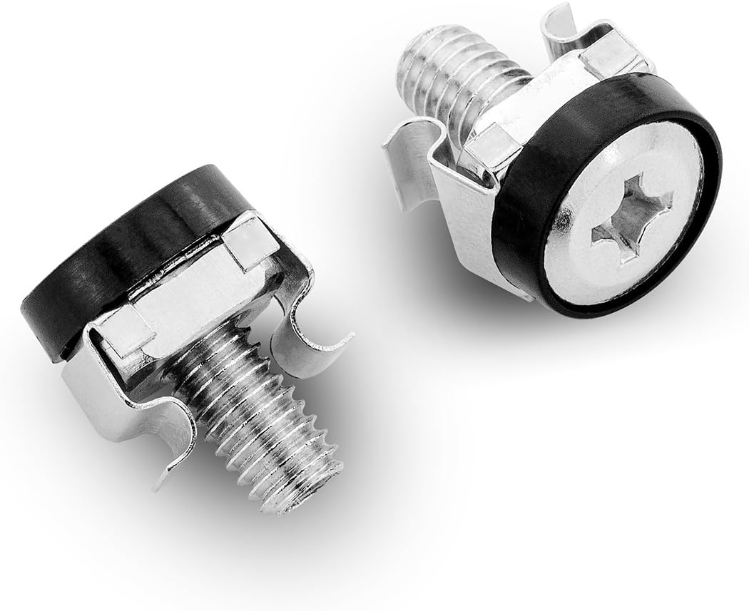 Deleycon M6 Cage Nuts Screws Set for Network Cabinets - Set of 20 Patch Panel Racks Server Enclosure 19 Inch 10 Inch Mounting Kit Steel - Silver image number 6