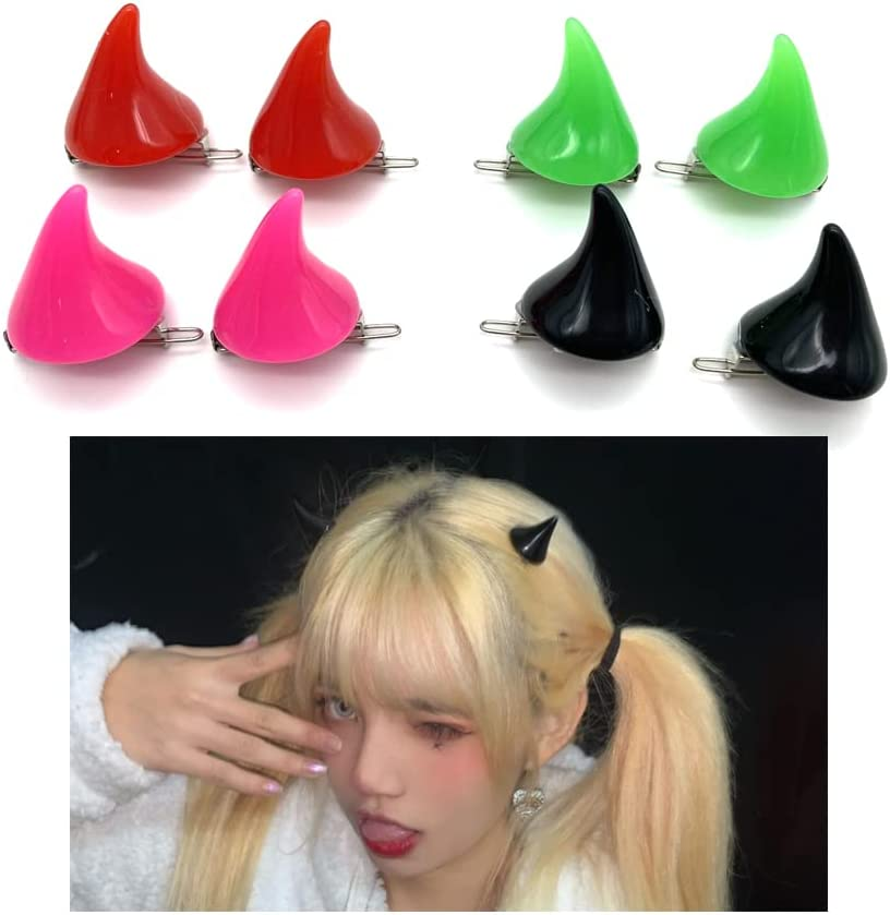 Halloween Horns Devil Horn Clips for Hair Barettes Hairpins Devil Horns Clip on Halloween Costumes for Women Girls Colorful Devil Halloween Hair Accessories for Women image number 6