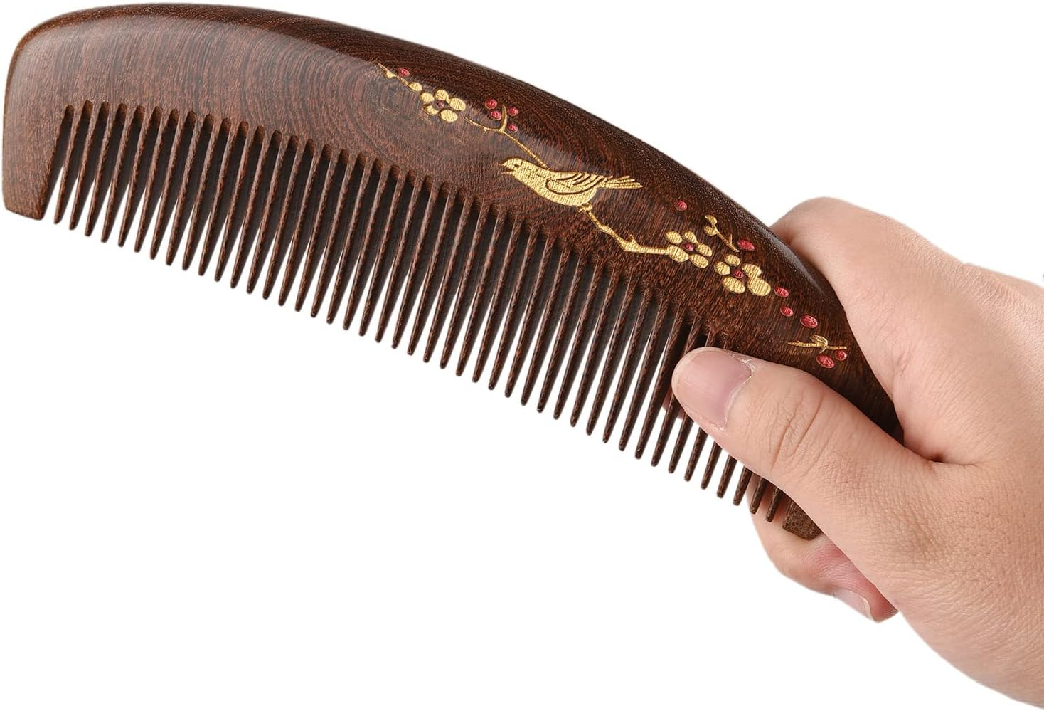 Yasao Wooden Hair Comb Fine Tooth Wood Comb for Women No Static Natural Detangling Sandalwood Comb image number 6
