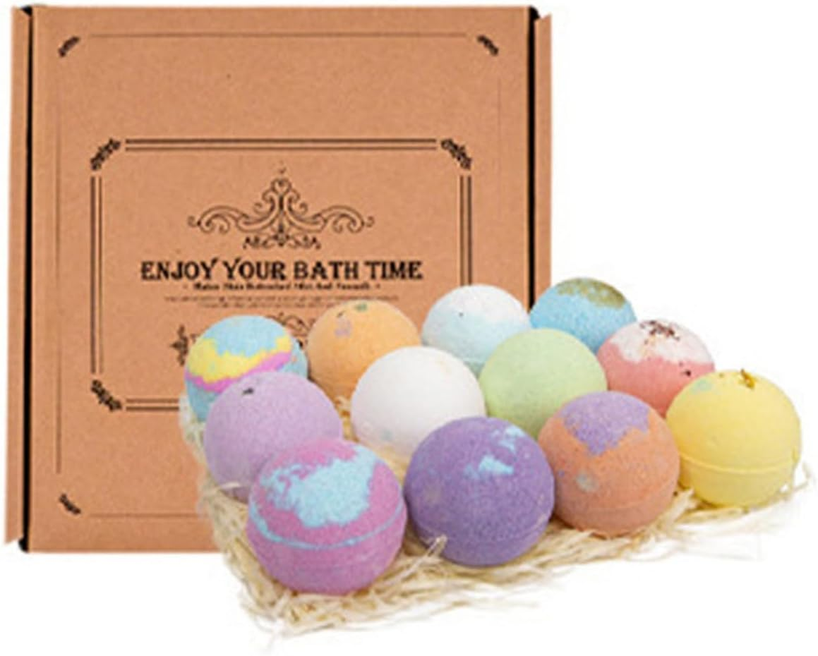 Jugaoge Shea Butter Bath Bombs Collection Handmade Gift Set for Soft Skin 12 Pieces/Box One Size