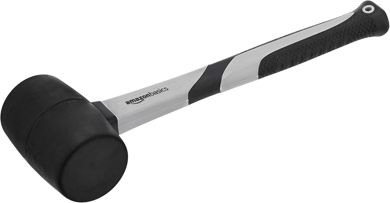 Amazon Basics Rubber Club Hammer with Fiberglass Handle and Textured Cushion Grip
