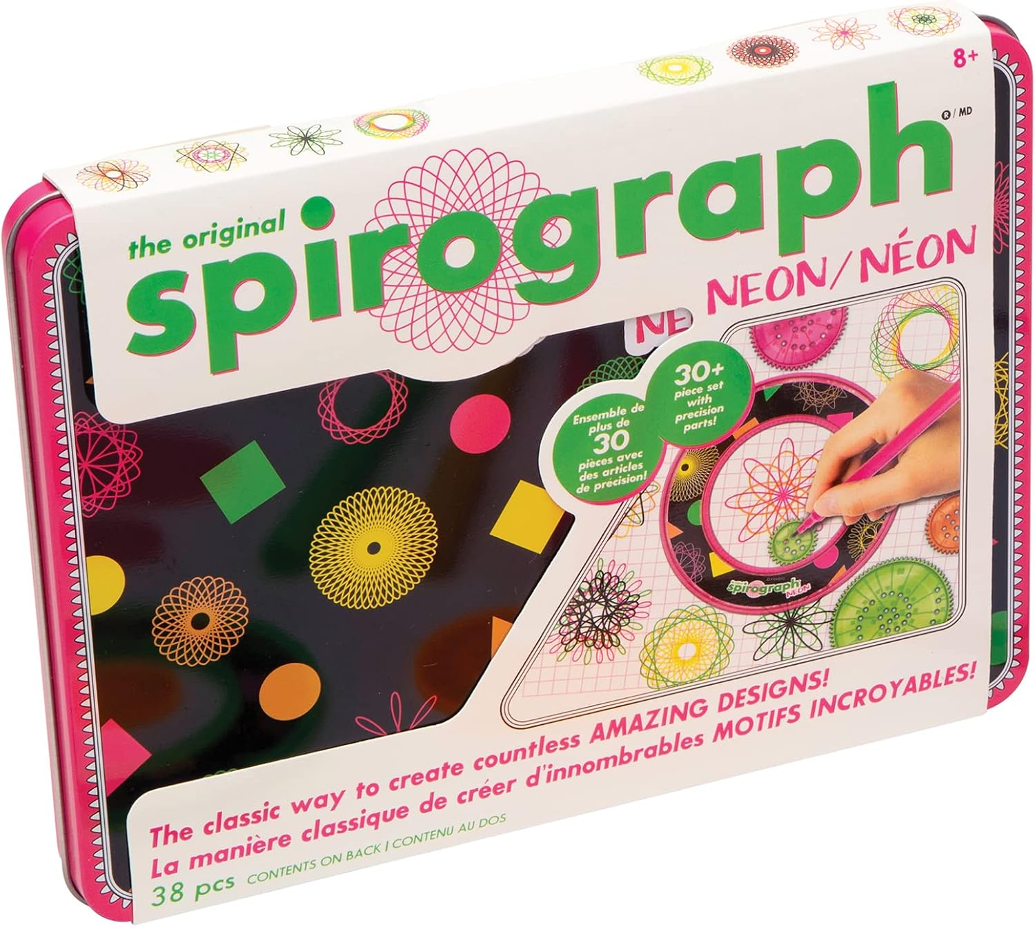 MJM Australia Spirograph Neon Tin 38-Pieces Kit image number 3
