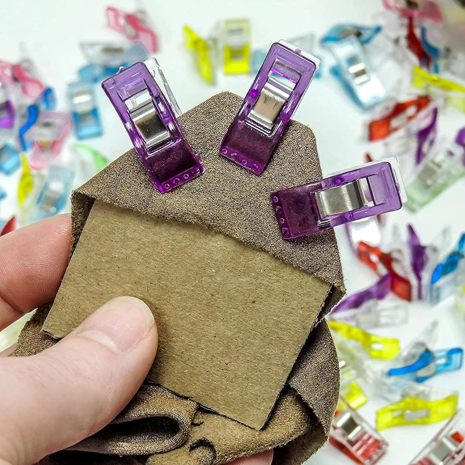 150 Pack Multipurpose Sewing Clips Assorted Colors for Quilting and Crafts with an Box