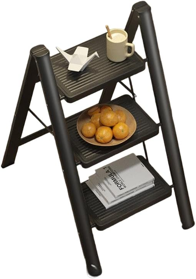 2 Step Ladder, Folding Stool with 20CM Widened Pedal, Lightweight Carbon Steel for Adults, 330Lbs Load Capacity for Home, Bedroom, Balcony, Living Room, Kitchen(2 Step Ladder) image number 1