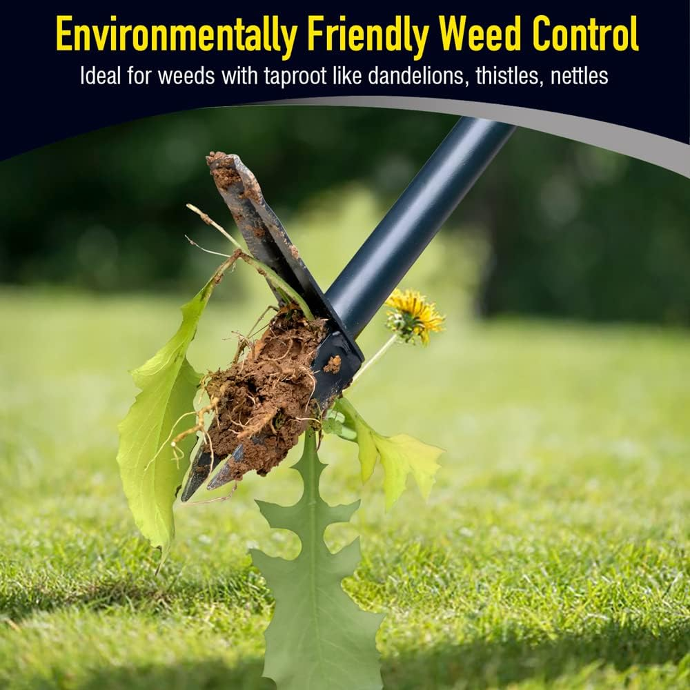 Colwelt Stand up Weeder and Weed Puller, Stand up Weed Puller Tool with Foot Pedal, Step and Twist Manual Weeder 40 Inch(Combo Pack - Stand up Weeder & Hand Weeder& Garden Gloves)