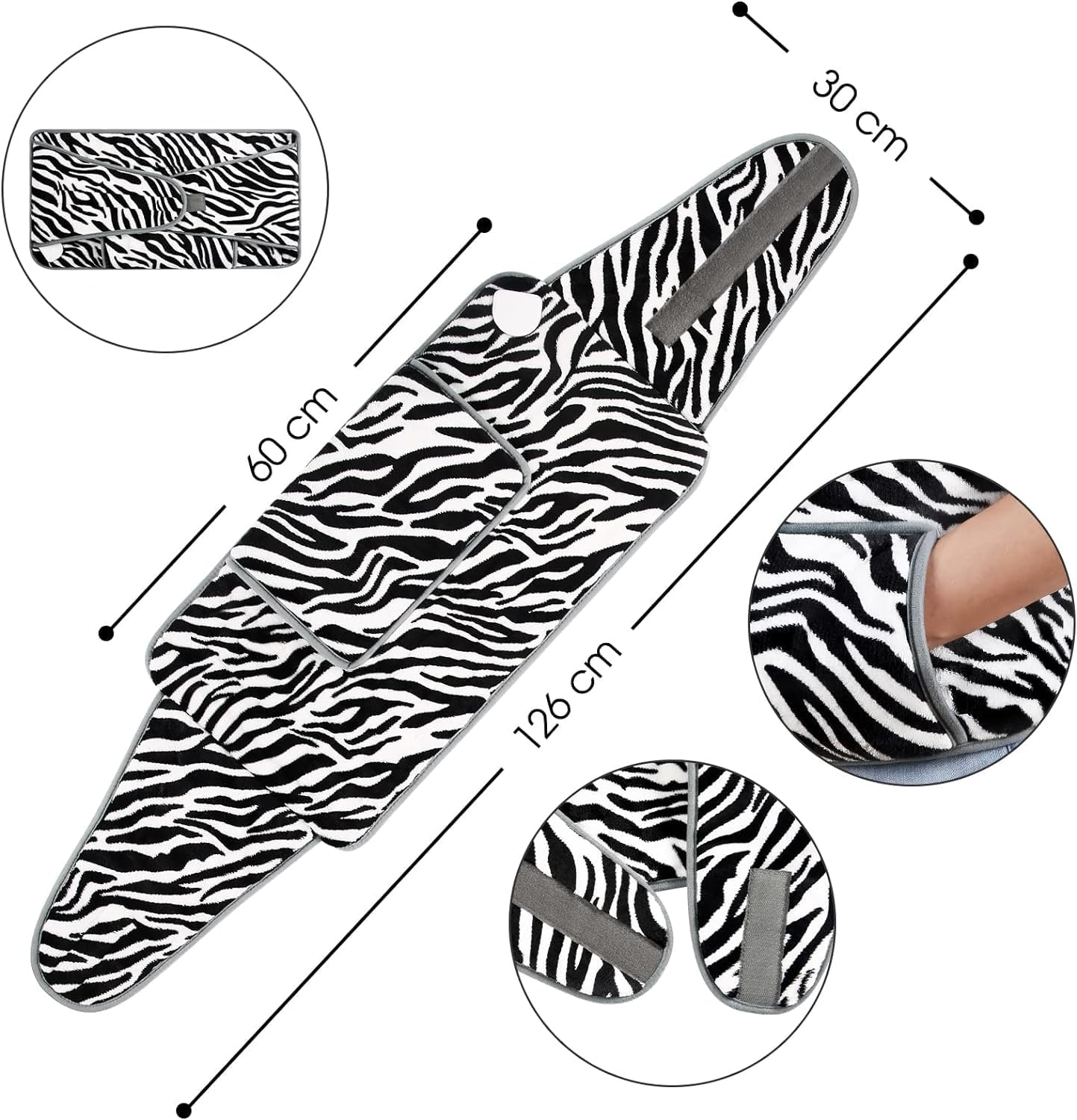 Sika Deer Heating Pads for Back Pain and Cramps Relief 49"X12" Large Menstrual Heating Pad for Period, Upgraded 4 Timer Auto off & 6 Heat Level Electric Heat Pad for Abdominal Neck Shoulder Pain Relief. - Leopard Print image number 4