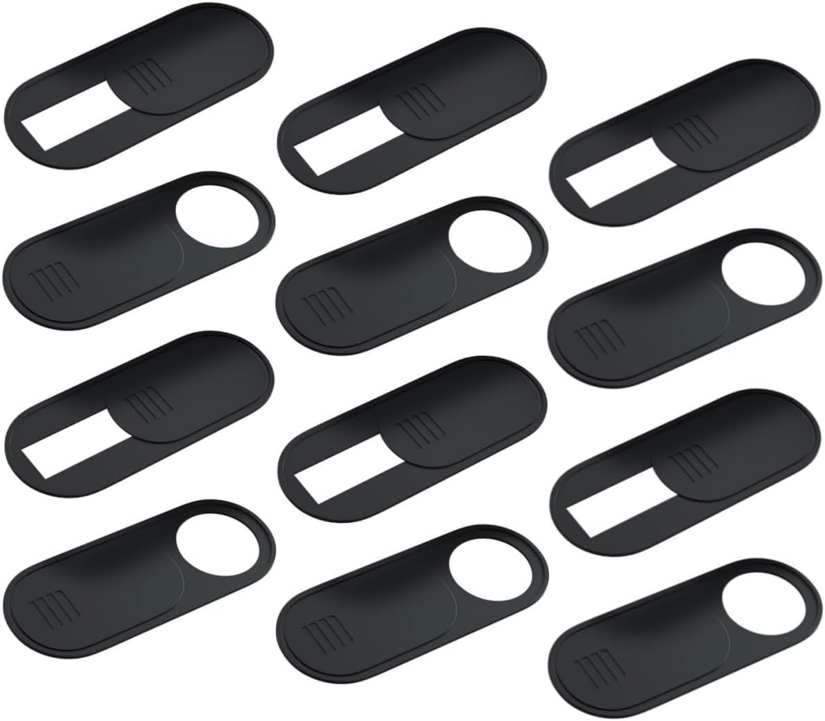 Webcam Cover Slide[12 Pack], 0.027 Inch Ultra Thin Privacy Sliders for Imac & Iphone/Macbook/Laptop/Ipad/Pc Accessories - Camera Blocker Security Protector - Black (Black) image number 2