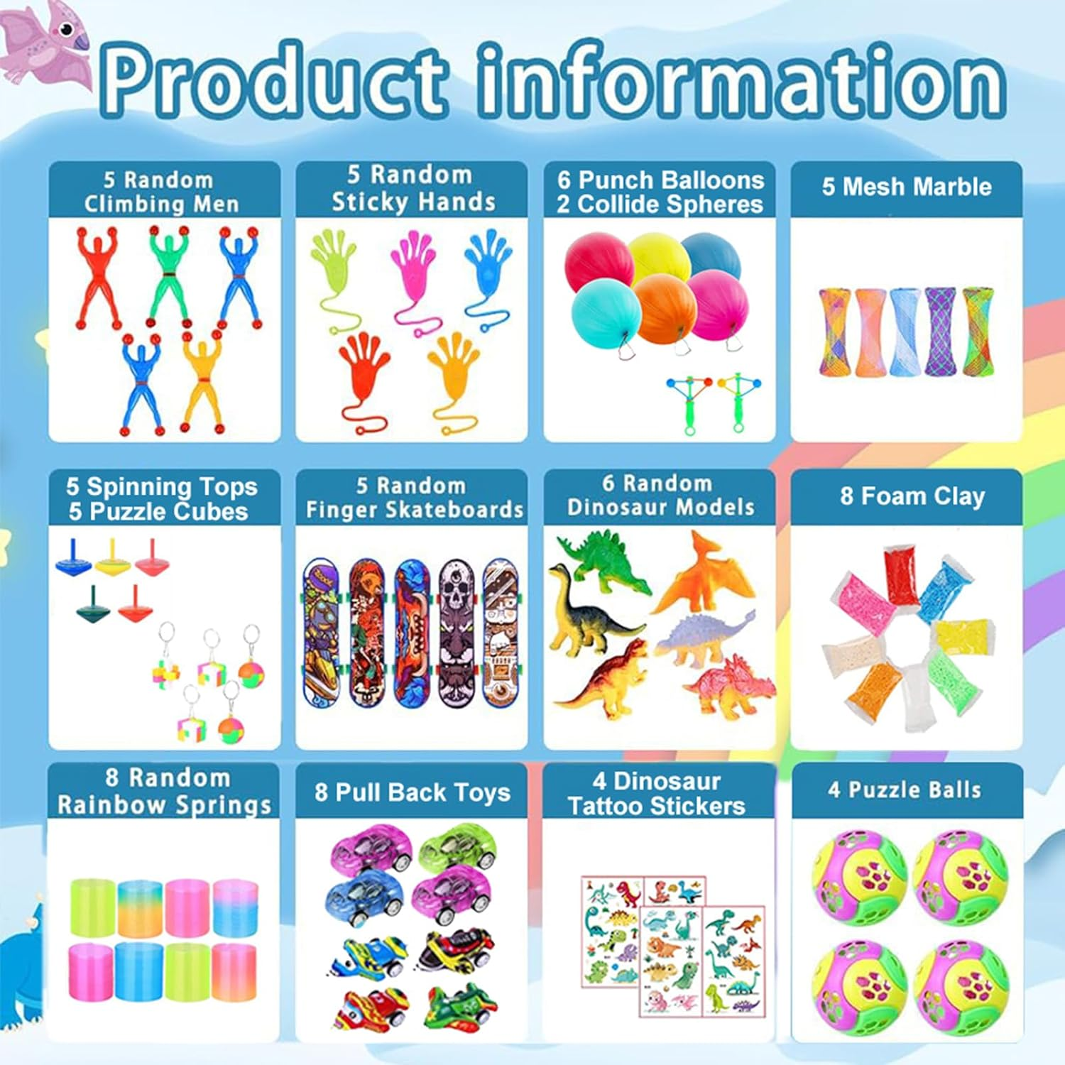 53 PCS Party Favors for Kids Treasure Prizes Box Toys, Goodie Bags Stuffers, Classroom Rewards, Birthday Gifts Toys, Treasure Chest Toys, Carnival Prizes, Stocking Stuffers for Kids 3-5 6-8 8-12 image number 5