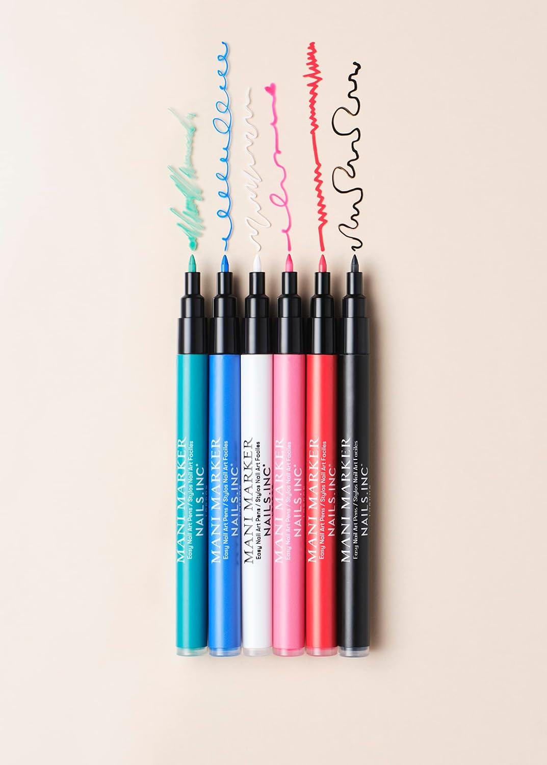 Nails.Inc Mani Marker Trio, Easy to Use Nail Polish Art Pen with Precision Tip, Quick Drying, Cruelty Free, Vegan, Includes Bright White, Bubblegum Pink and Mascara Black image number 4