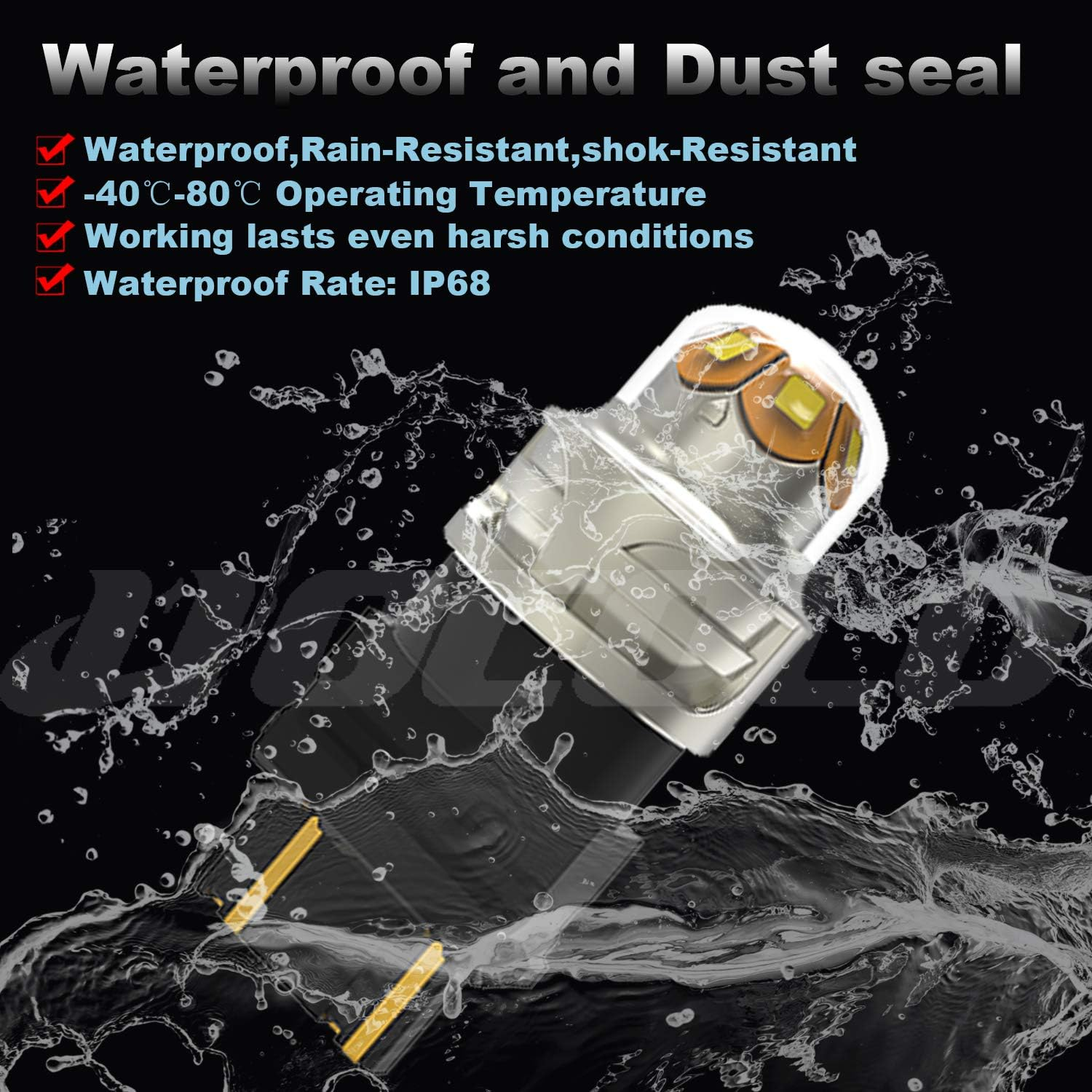 HOCOLO 3157 3156 3357A 3457A 3047 6000K Xenon White Ultra Bright Car LED Light Bulbs-Backup Reverse Turn Signal Switchback Tail Brake Lamp Projector(2Pcs 3157 3057 3155 3357 3457 4057 4114 4157 3056) image number 4