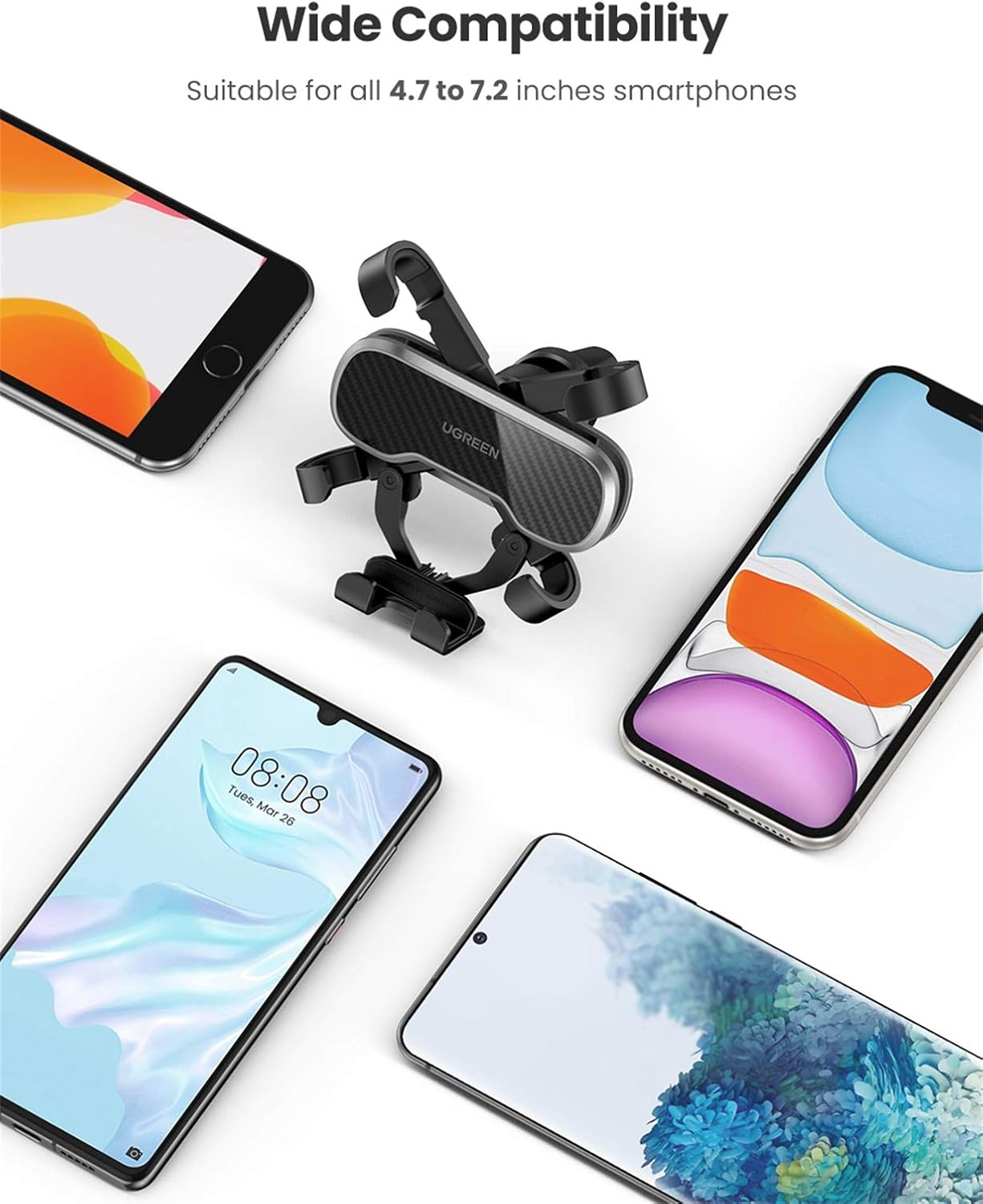 UGREEN Gravity Drive Air Vent Car Mount Phone Holder - 80539 image number 2