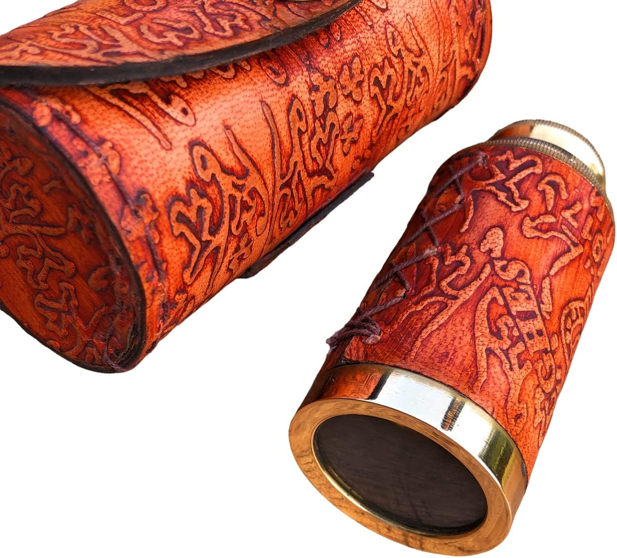 Nautical Handheld Pirate Brass Telescope with Box/Case Sailor Home Decor Pirate Captain Boat Gift (6", Kelvin & Hughes) - Brass