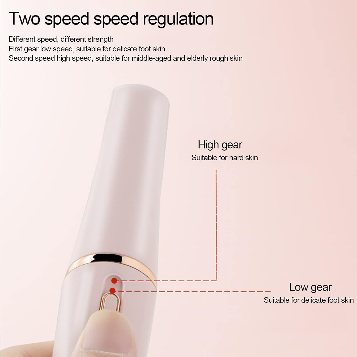 Electric Feet Callus Remover Rechargeable, Professional Portable Foot File Scrubber Pedicure Tools with 2 Gears, Pedicure Tools Kit Feet Care for Dead Skin Cracked Heels image number 3