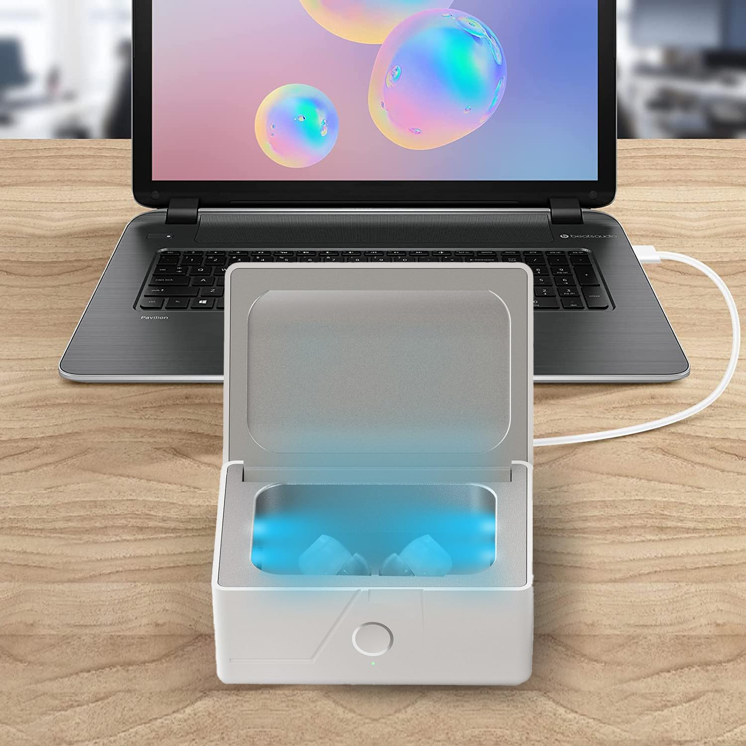 Automatic Hearing Aid Dryer and Electronic Cochlear Dehumidifier UV-C Disinfecting Sanitizer Cleaning Case Holder and Drying Box