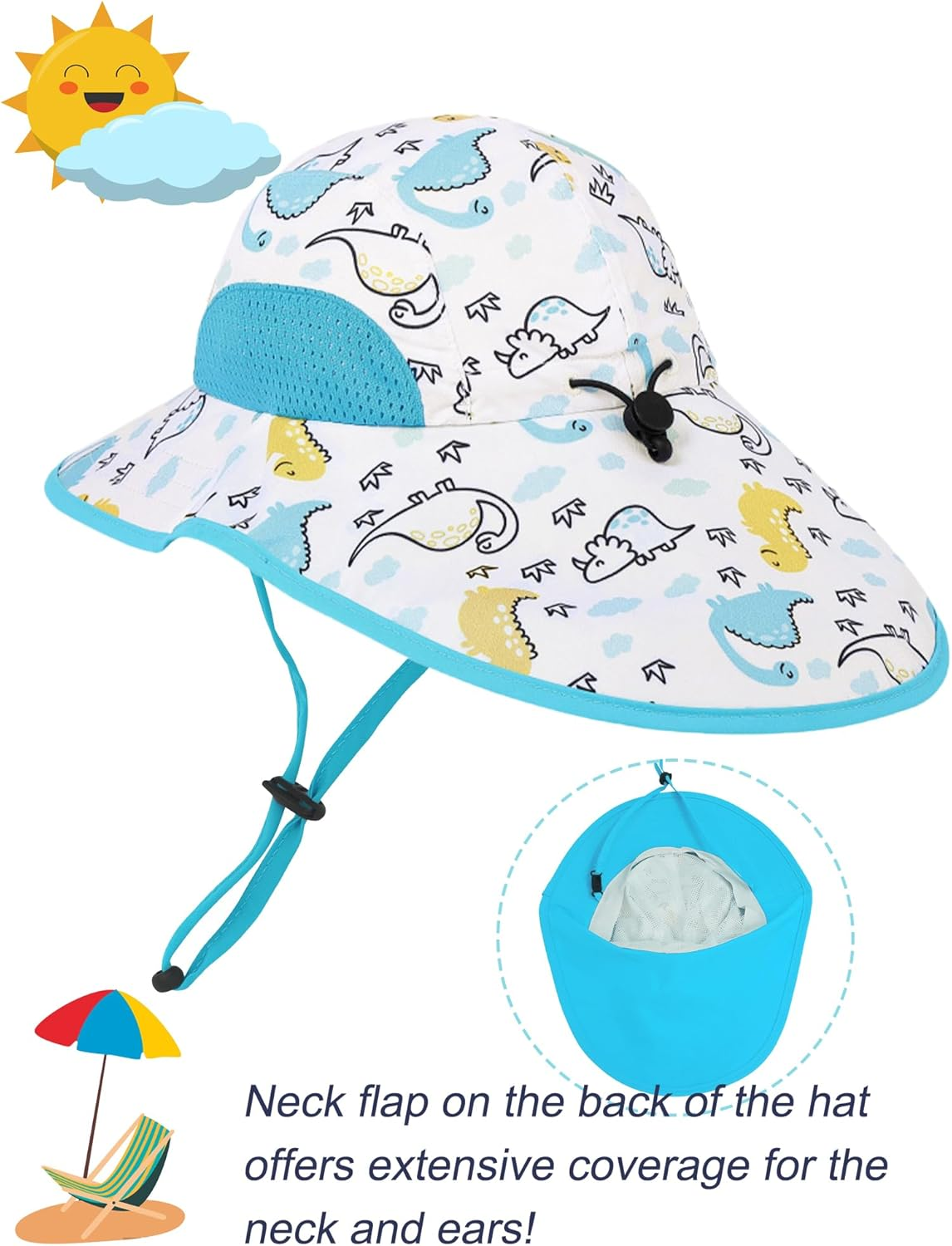 AIEOE Baby Sun Hat Kids Sun Hats with UV Protection Toddler Sun Hat Beach Bucket Hat for Girls Boys Toddlers Breathable Summer Hat image number 4