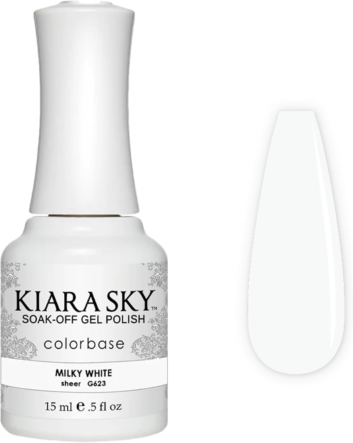 Kiara Sky Soak-Off Gel Polish, G623 Milky White, 15 Ml image number 2