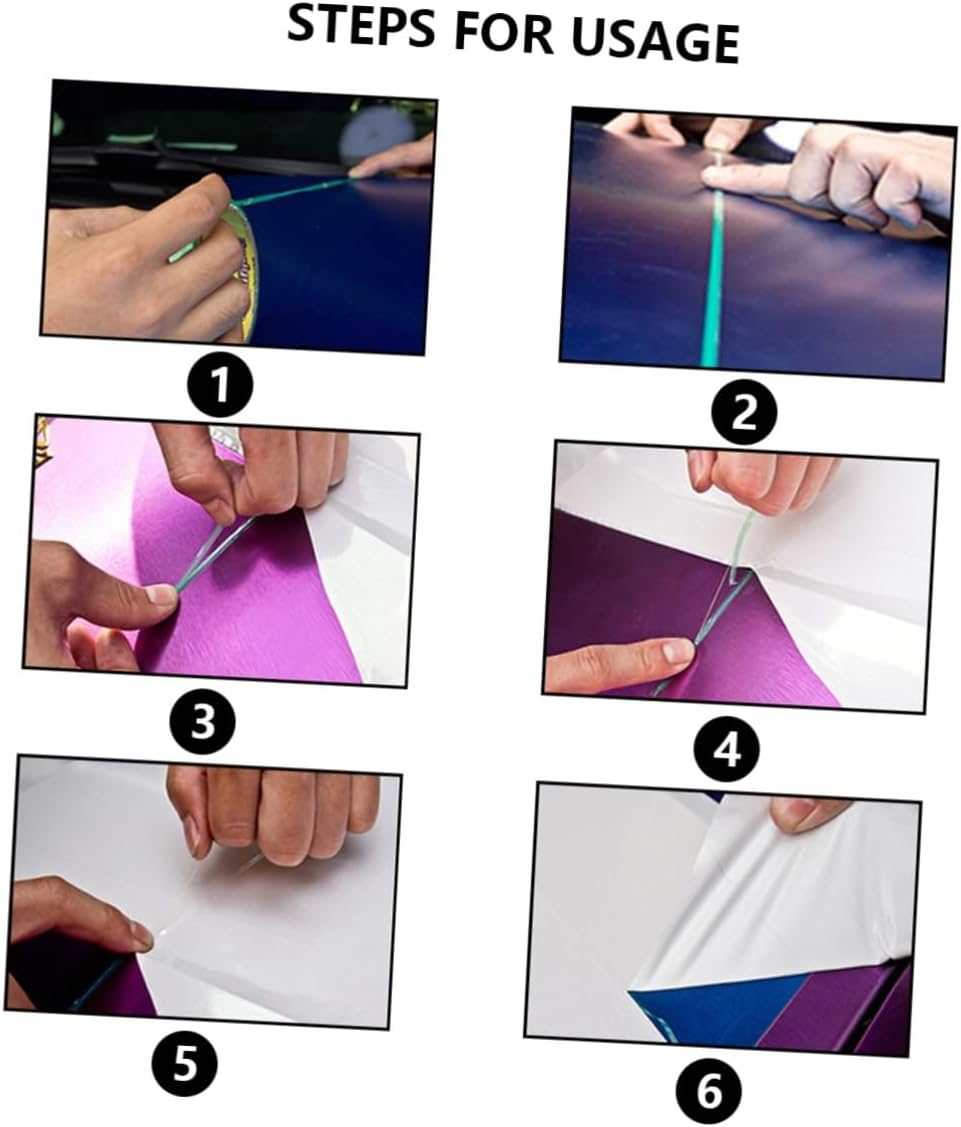 INOOMP 2Pcs Professional Car Vinyl Wrap Cutting Tape Safe Easy Cutting Film Tool image number 5