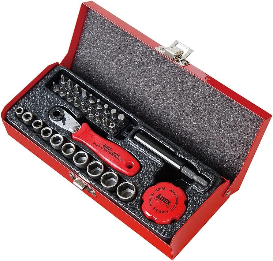 ANEX No. 525-28B Ratchet Screwdriver Compact Bit 52 with Case, Multi Set image number 6