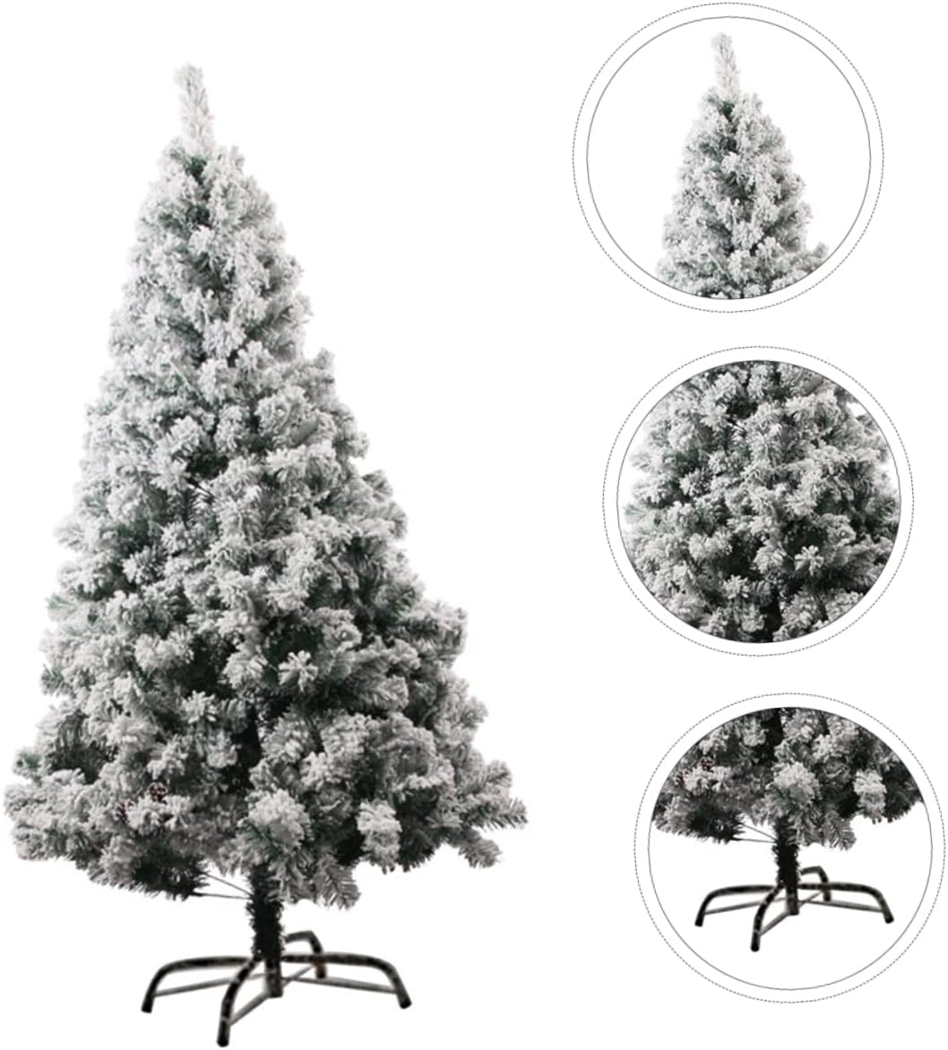 Ibasenice Xmas Tree Decor White Artificial Flocked Pop up Outdoor Christmas Tree Home Random Style image number 6