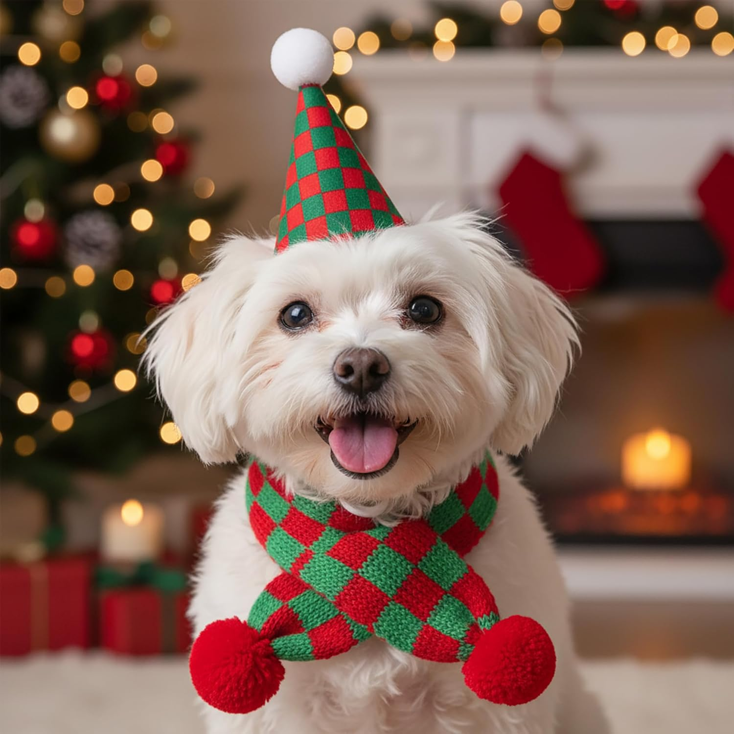 Christmas Dog Costume Checked