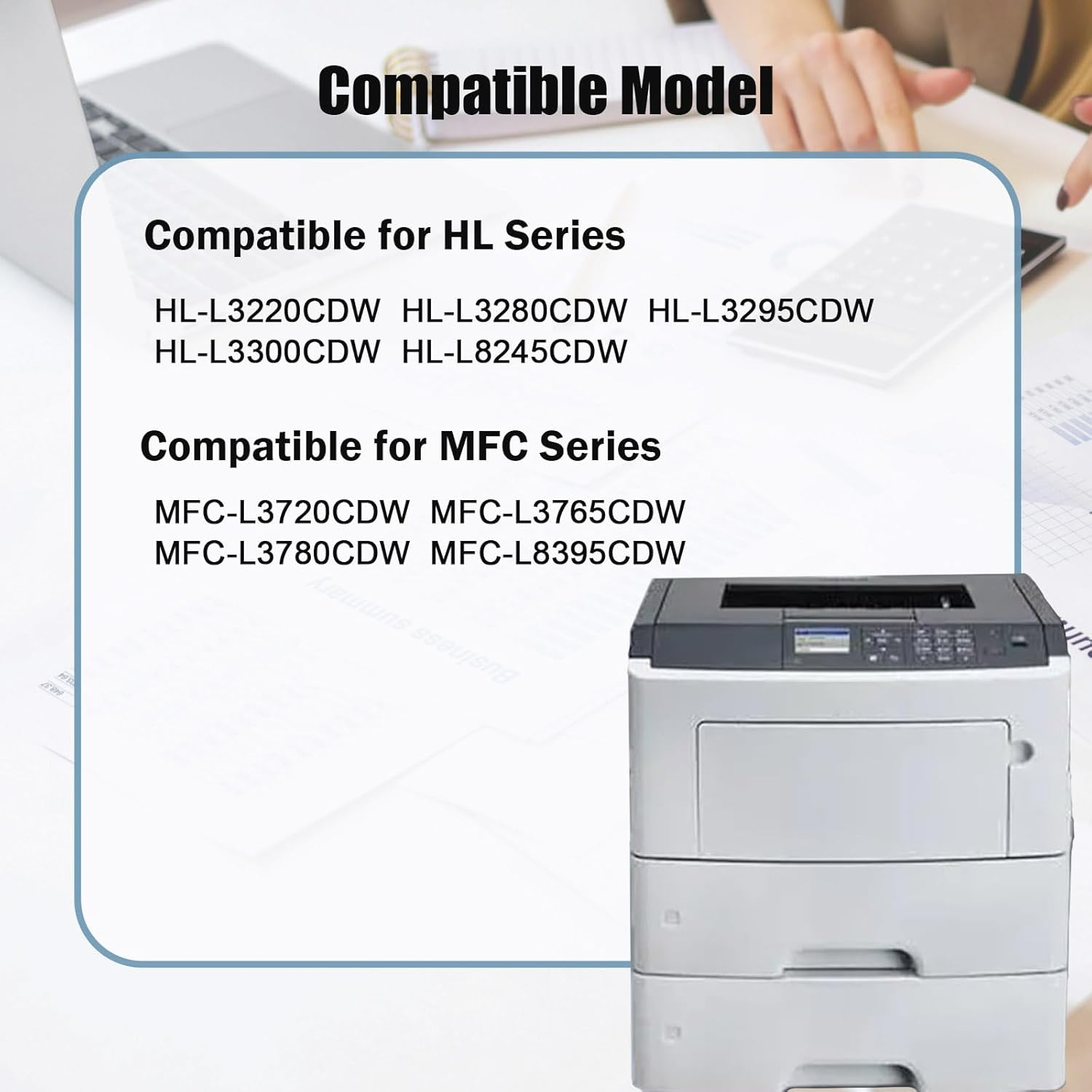 TN258XL Toner Cartridge Compatible with Brother TN258 TN258XL Toner Cartridges Use for HL-L3280CDW HL-L3240CDW MFC-L3760C MFC-L8390CDW MFC-L3755CDW DCP-L3560CDW (Black) - Black image number 5