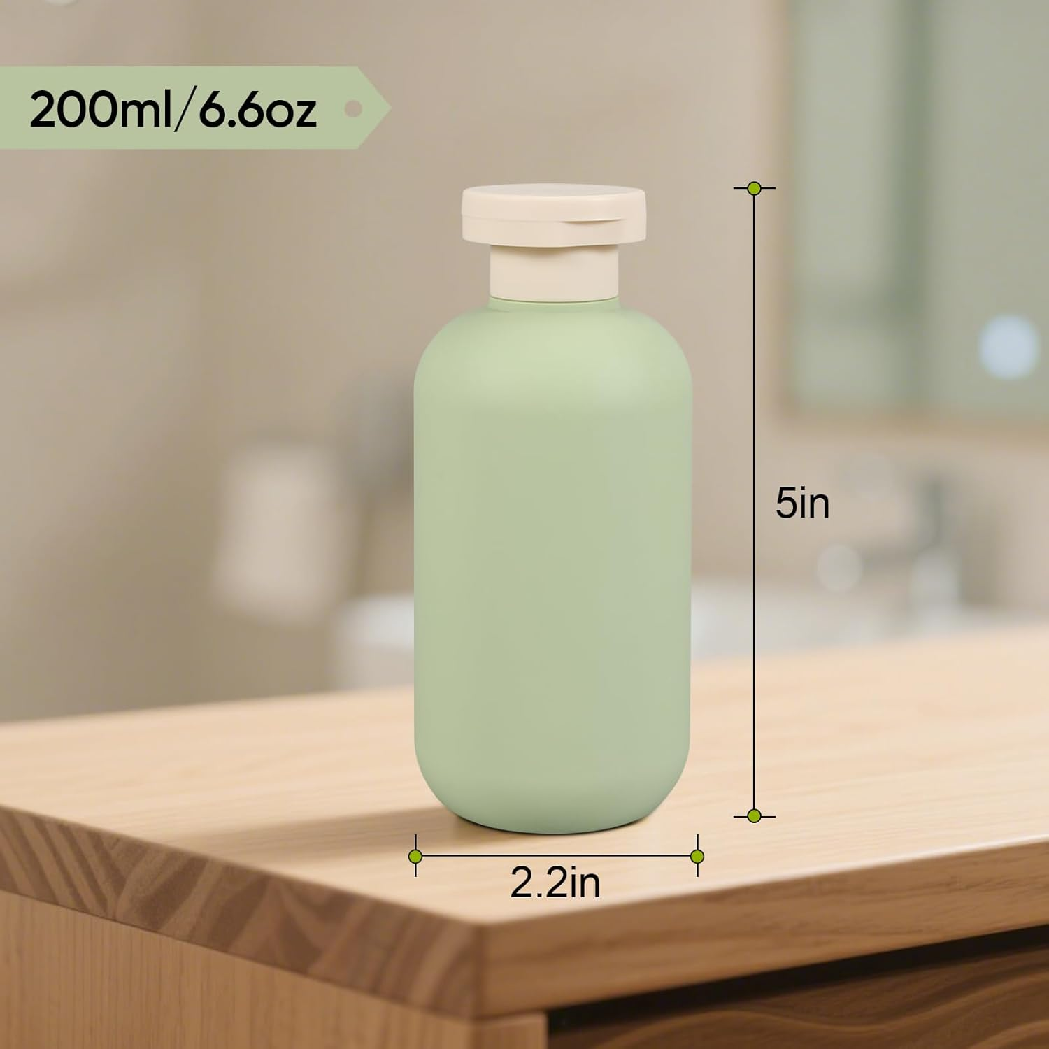 DEMORA Travel Bottles Essentials for Toiletries, Travel Size Containers for Shampoo and Conditioner, Refillable Toiletries Containers Leak Proof Plastic Squeeze Bottles with Flip Caps (6.6Oz, 4 Pcs) image number 3