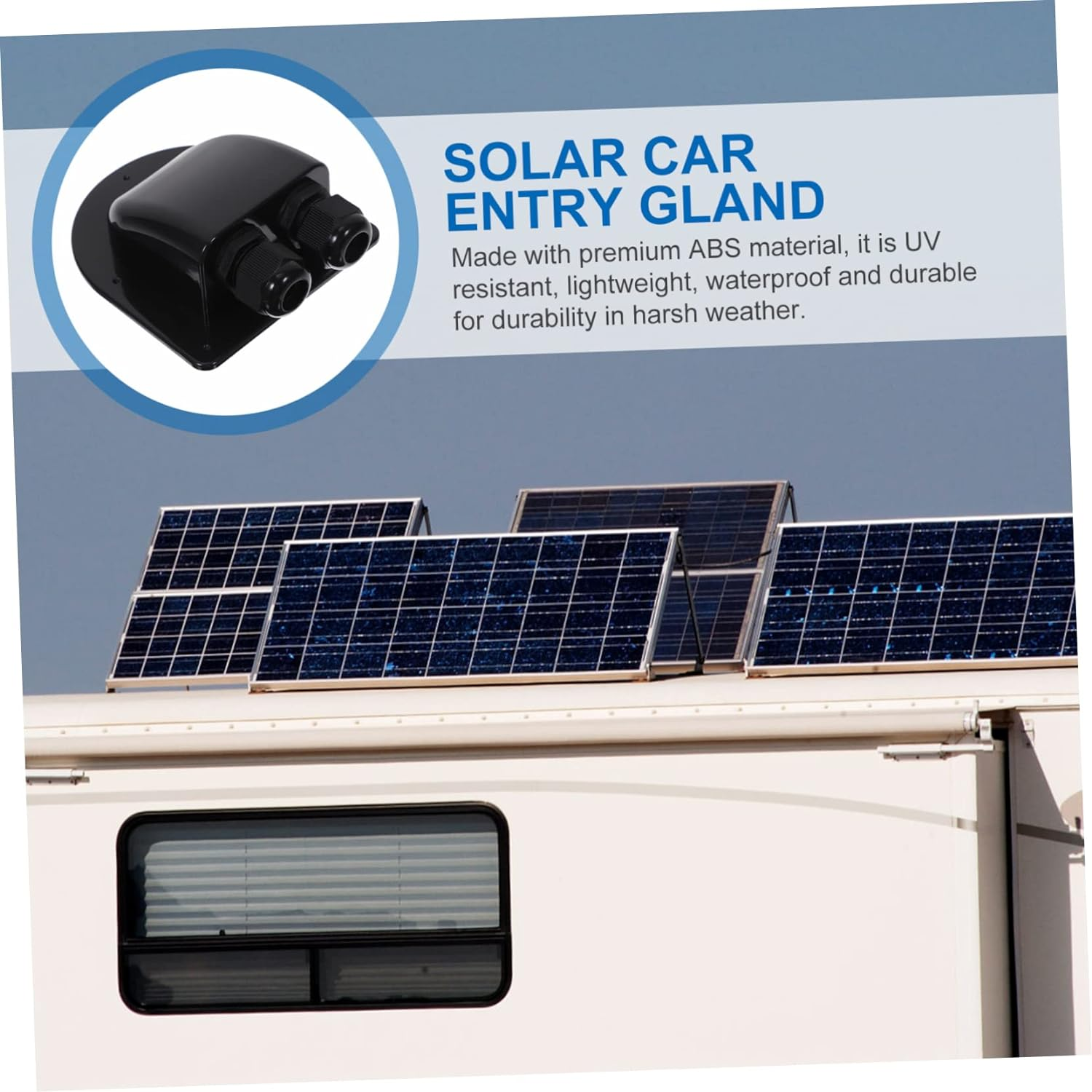 Photovoltaic Junction Box Abs Material Dual Cable Entry Solar Panel Wiring Cable Gland for Caravans Boats Rv Outdoor Use Protection image number 6