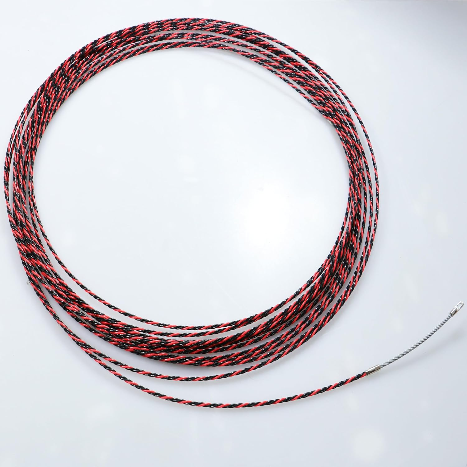 20M/65Ft Fish Tape Wire Guider Wire Threader Cable Puller for Electrical Wiring (20M Red+Black Diameter 5.5Mm) image number 4