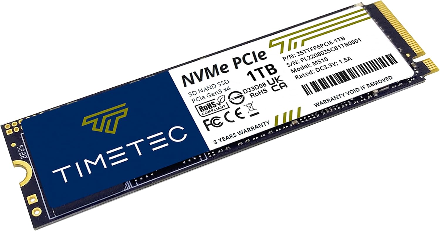 Timetec 1TB SSD Nvme Pcie Gen3X4 8Gb/S M.2 2280 3D NAND TLC 600TBW High Performance SLC Cache Read/Write Speed up to 2,000/1,600 Mb/S Internal Solid State Drive (1TB) image number 5