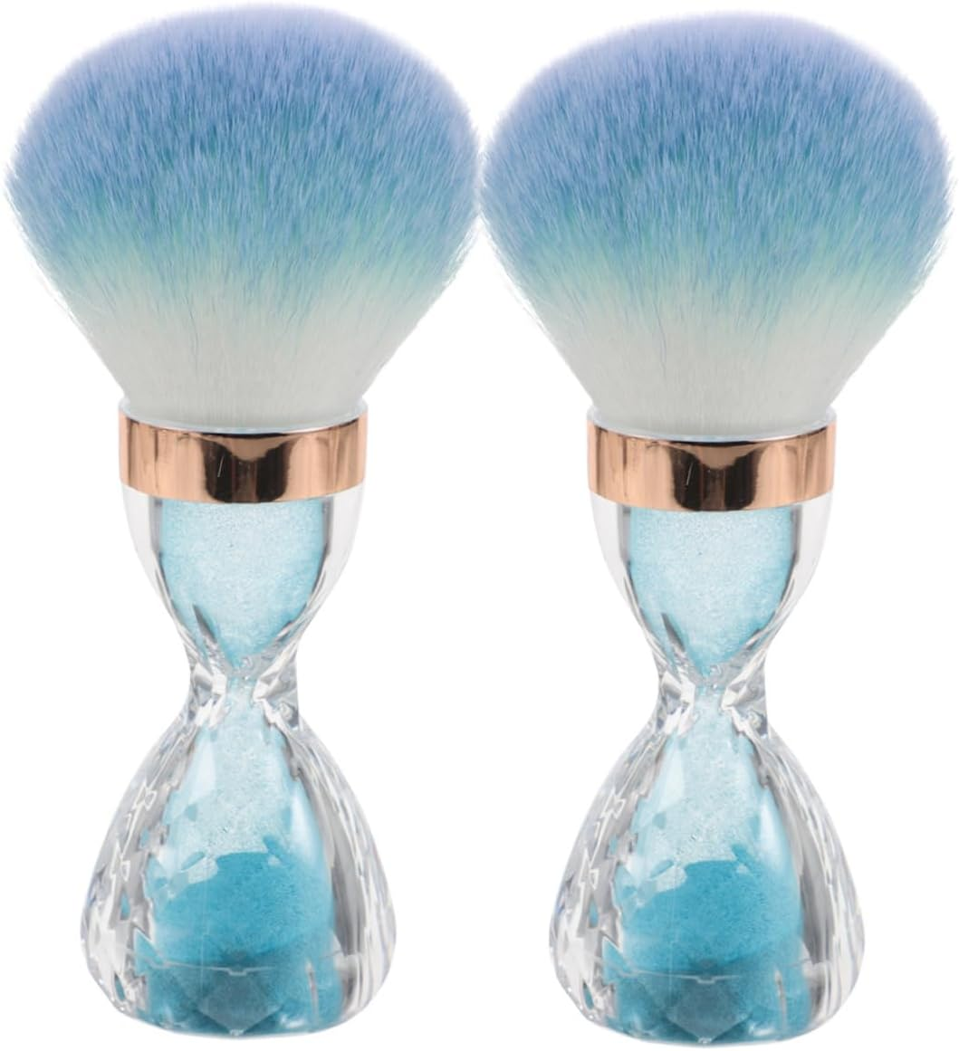 Vaguelly 2Pcs Nail Art Cleaner Barber Hair Brush Hair Cutting Brush Neck Duster Cleaning Tools