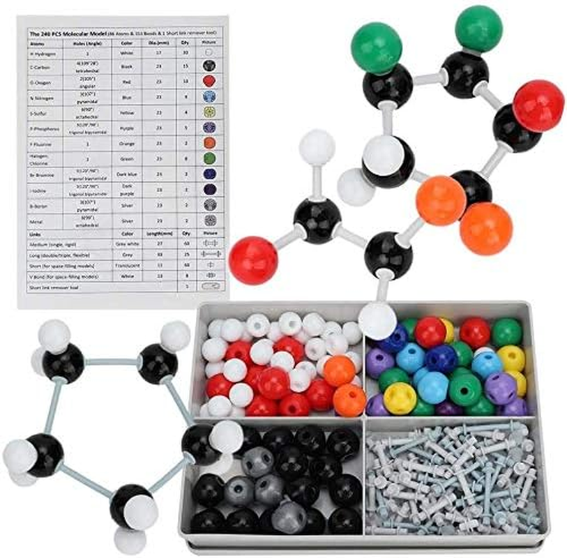 Molecular Model Kit,267 Pcs Molecular Organic Inorganic Structure Kit Atom Link Model Set Chemistry Molecular Model Student and Teacher Set for Organic and Inorganic Chemistry image number 6