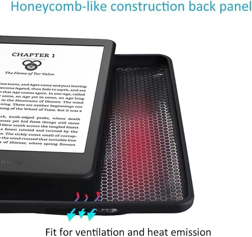 Case Compatible with 2022/2024 Kindle 11Th Generation 6 Inch W/Hand Strap, PU Leather Kindle Case 6" for Kindle 2024/2022 11Th Gen Model C2V2L3 [Auto Wake Up/Sleeping] [Hand Loop] (Black) - Pink image number 2