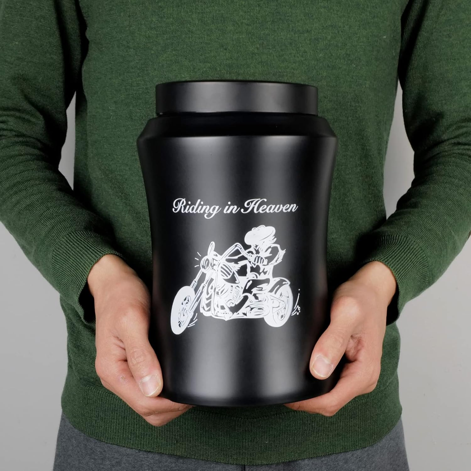 Large Cremation Urns for Adult Male-Female Ashes, up to 220 Lbs Decorative Urn for Rider Human Ashes with Velvet Bag(Motorcycle) image number 7