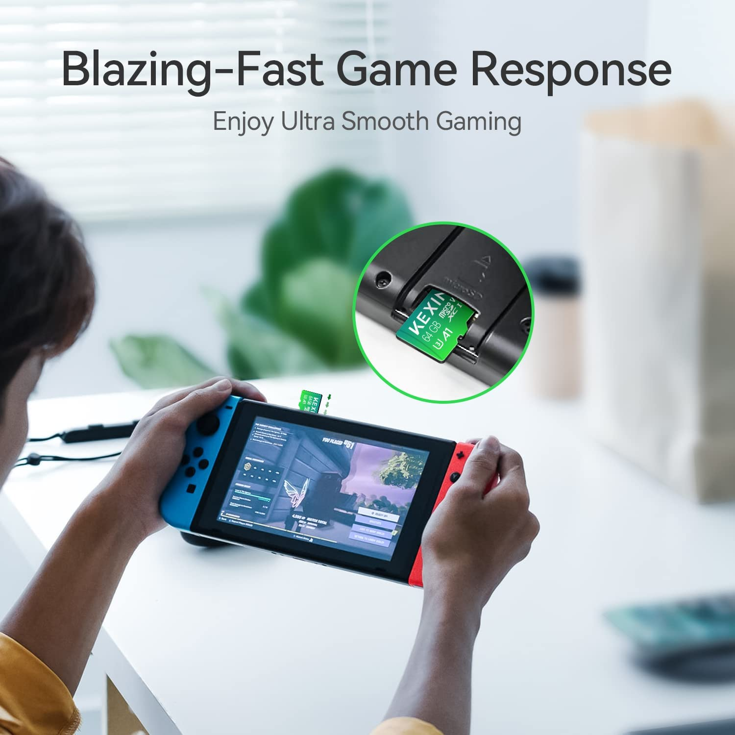 KEXIN Micro SD Card 64GB + SD Adapter Micro SDXC Memory Card Micro SD Card C10, U3, A1, V30 SD Card Memory Card TF Card for Switch, Tablet, Camera, Drone, Mobile Phone, Home Monitor Green Pack of 3 image number 2