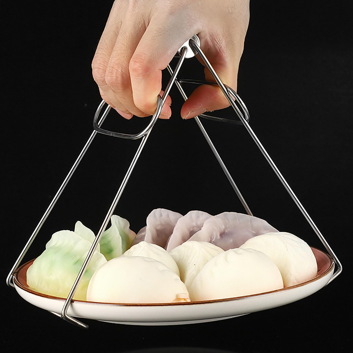 Stainless Steel Hot Plate Bowl Gripper Hot Dish Gripper Clip Foldable Cooking Clip Tool for Kitchen image number 6