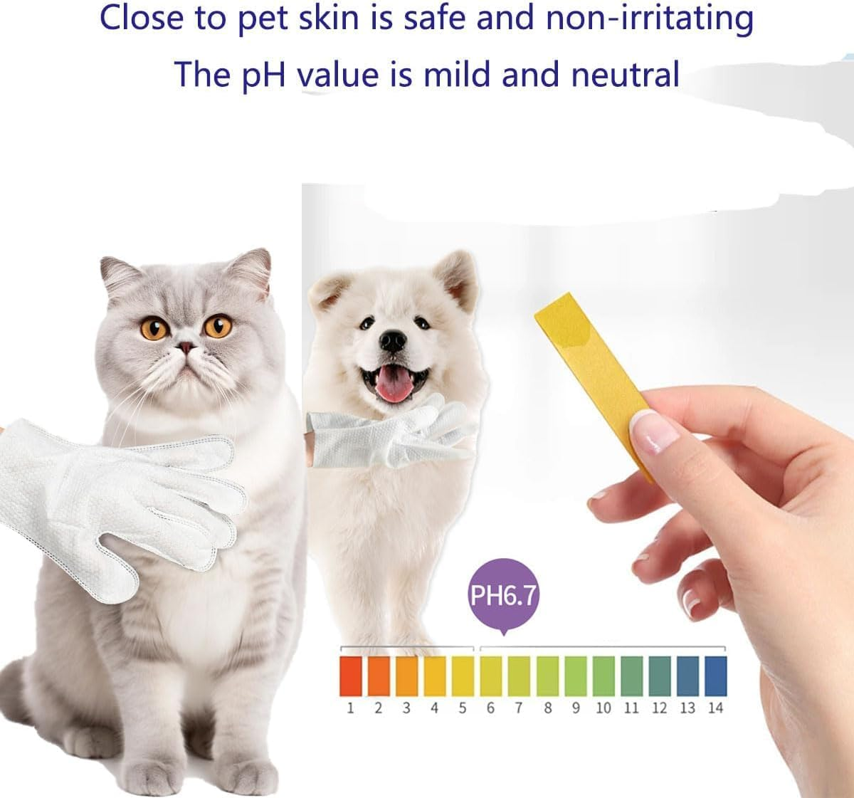 LMSNE 18Pcs Pet Glove Wipes for Dog and Cat,Dog and Cat Fur Face, Ear, Eye, Paws Cleaning Wipes Pet Wash Free Gloves image number 5