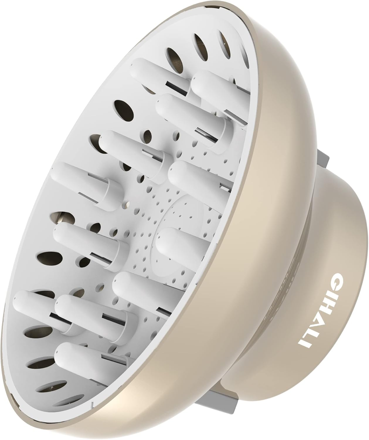 GIHALI Universal Hair Diffuser &ldquo;Super Sturdy&rdquo; 4.4-6.6Cm for Natural Curly and Wavy Hair, Easy Install, Hair Dryer Attachment Fit for Travel (Rose Gold)