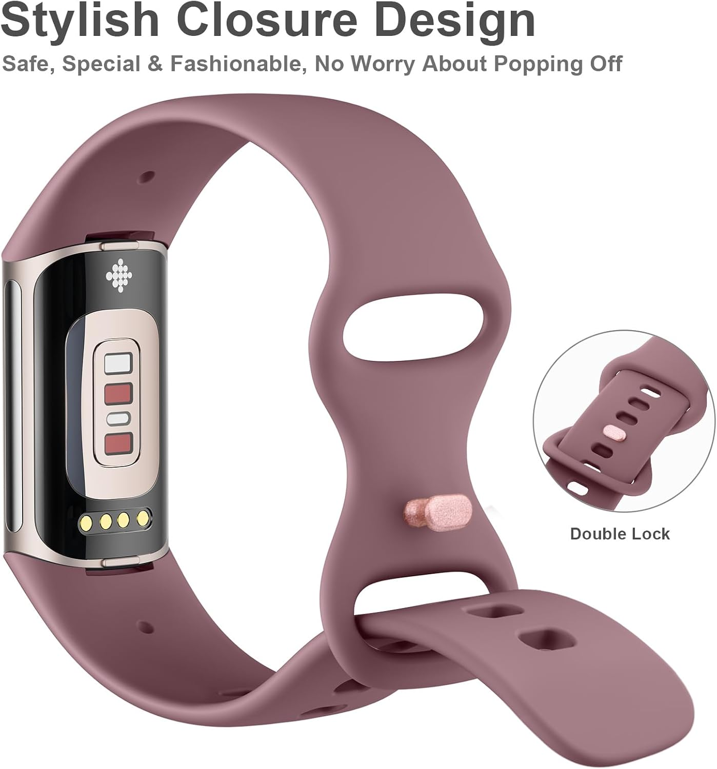 Tobfit Pack of 6 Wristbands for Fitbit Charge 6 Wristband/Fitbit Charge 5 Wristband Women Men, Silicone Sport Replacement Wristbands for Fitbit Charge 6 / Fitbit Charge 5 image number 4