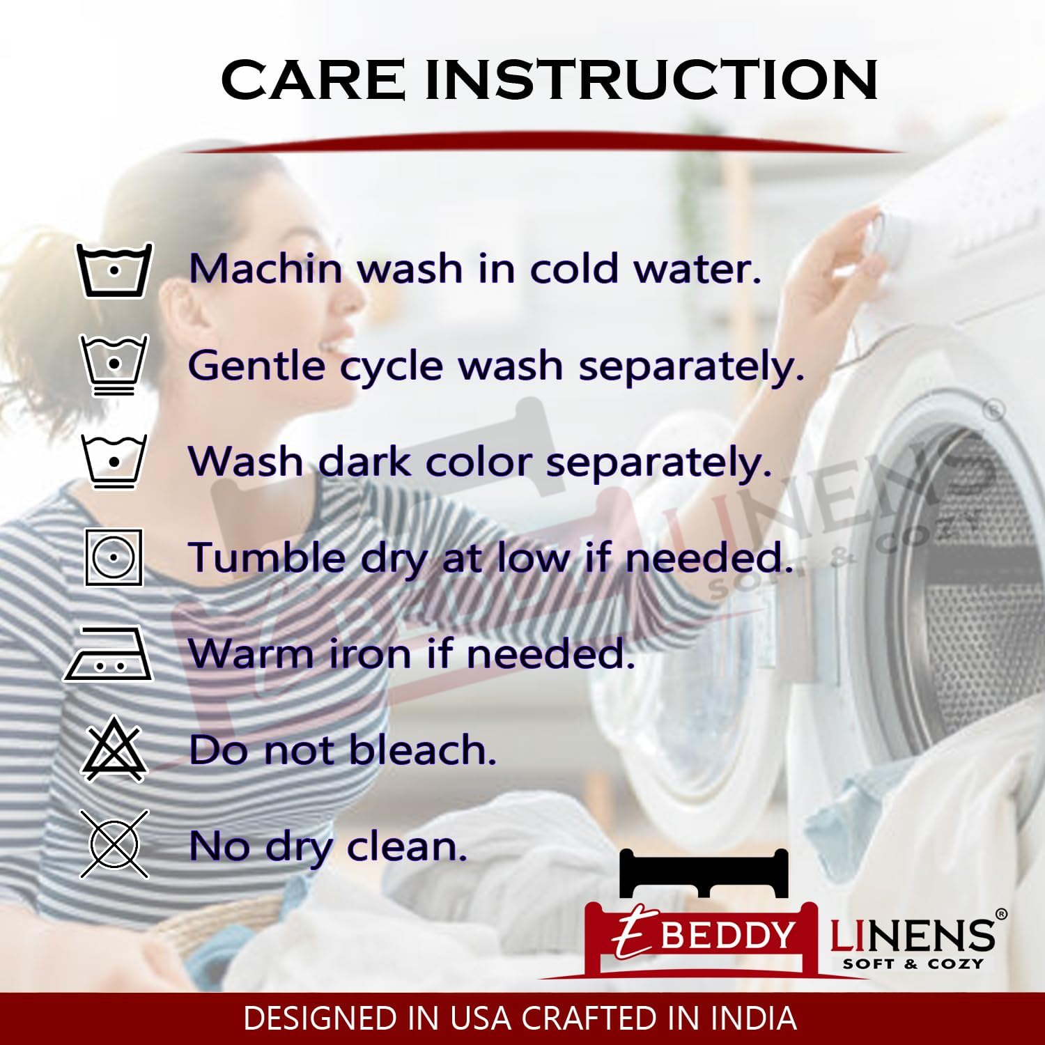 Ebeddy Linens Egyptian Cotton Super King plus 120X120 Size White Duvet Cover Set with Zipper Closer & 7 Corner Ties Soft Cozy 1 Comforter Cover and 2 Pillow Shams Durable Stitch, White Solid image number 6