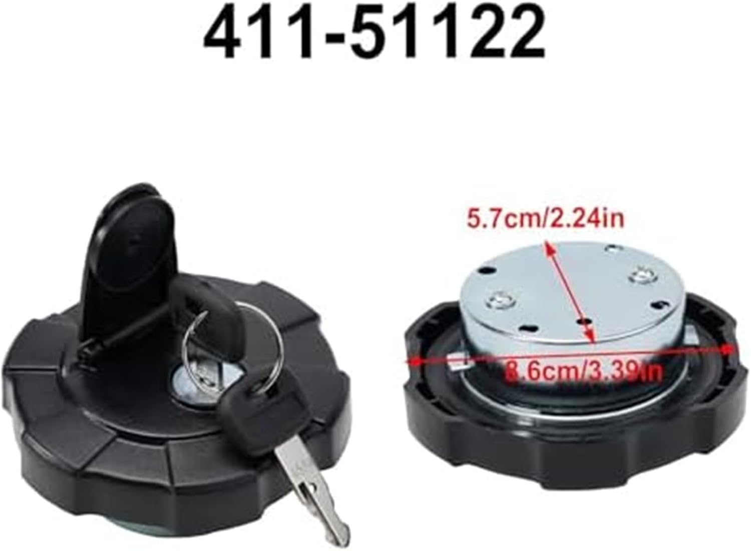 Clynex Fuel Cap Excavator Oil Tank Cover with 2 Keys Replacement, for Kubota, SVL75-2 KX91-3S U35- RD411-51122 Automotive Heavy Equipment Fuel Lid image number 4